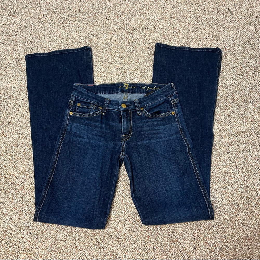 7 For All Mankind Dark Blue Bootcut/Flare “A Pocket” Jeans